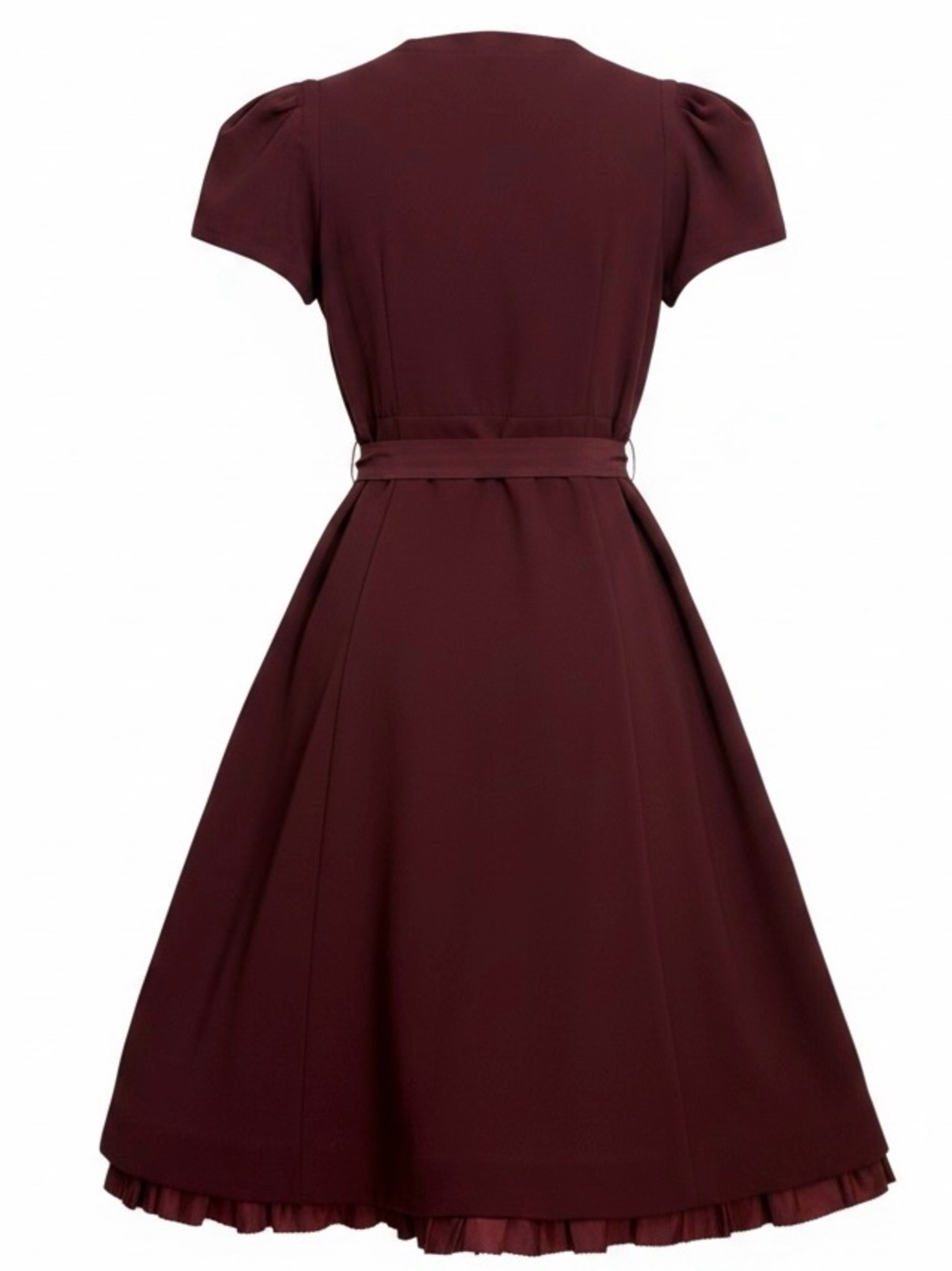 Vintage Betsey Johnson Burgundy Maxi Dress Puff Sleeve Romantic Y2K - Picture 2 of 9
